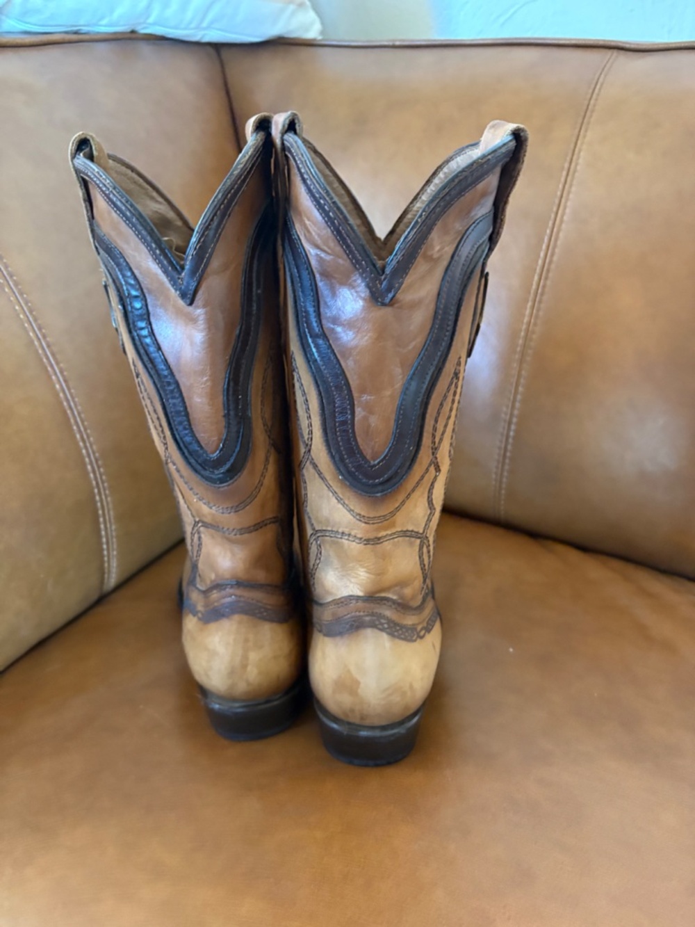 Corral Men’s Handcrafted Distressed Leather Cowboy Boots Sz 9D - Picture 14 of 17